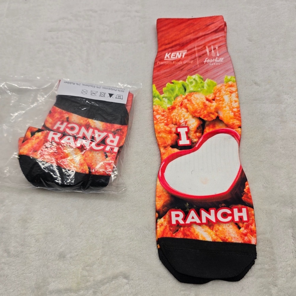 I Heart Ranch Chicken Wings Novelty Socks Red Womens OS
